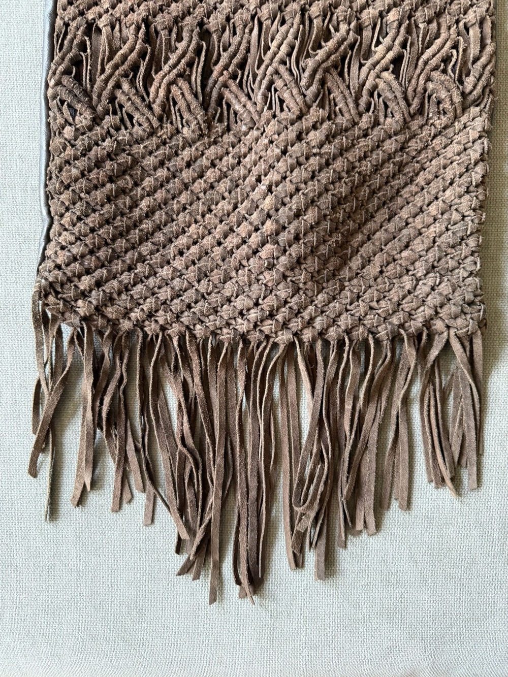 Vintage Y2K Lucky Brand Suede Fringe Boho Bag Brown - Picture 4 of 10